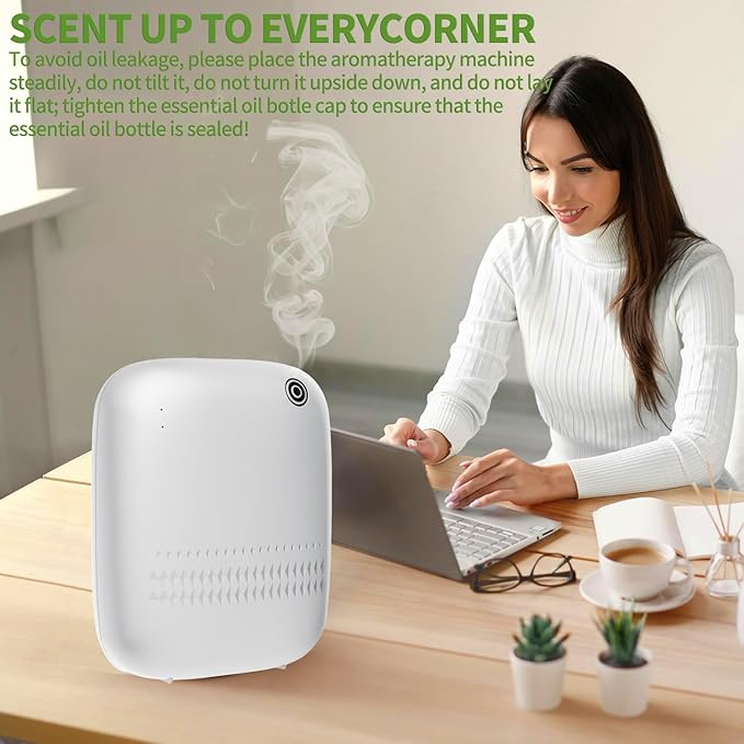 Waterless Essential Oil Diffuser for Home Large Room & Commercial Use, Covers Up to 2000 sq ft, Scent Diffuser 400ML, DC-12V/1A Power Adapter, Scent Air Machine for Spa, Office