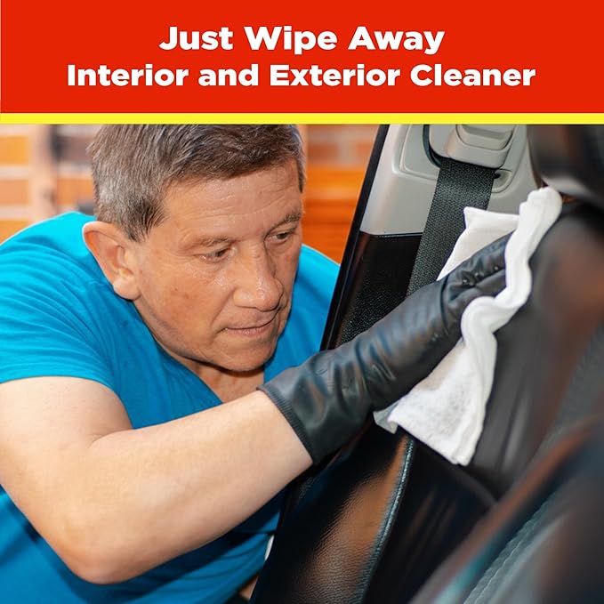 Mule Head Inside Out Protectant Wipes – Automotive Interior & Exterior Cleaner for Vinyl, Leather, Rubber & Trim, UV Protection, Non-Greasy, 72 Count, 10" x 12"