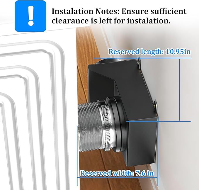Magnetic Dryer Vent Coupler, 90 Degree Elbow Dryer Vent Connector Kit with Strong Magnetic Self-Connection, Stainless Steel Airtight Seal Dryer Venting Kit Includes 2.6ft 4IN Duct & Clamps