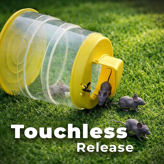 RinneTraps Flip N Slide All-in-One Mouse Trap | Bucket Included | Self-Resetting Humane Live Catch | Made in USA | Indoor & Outdoor