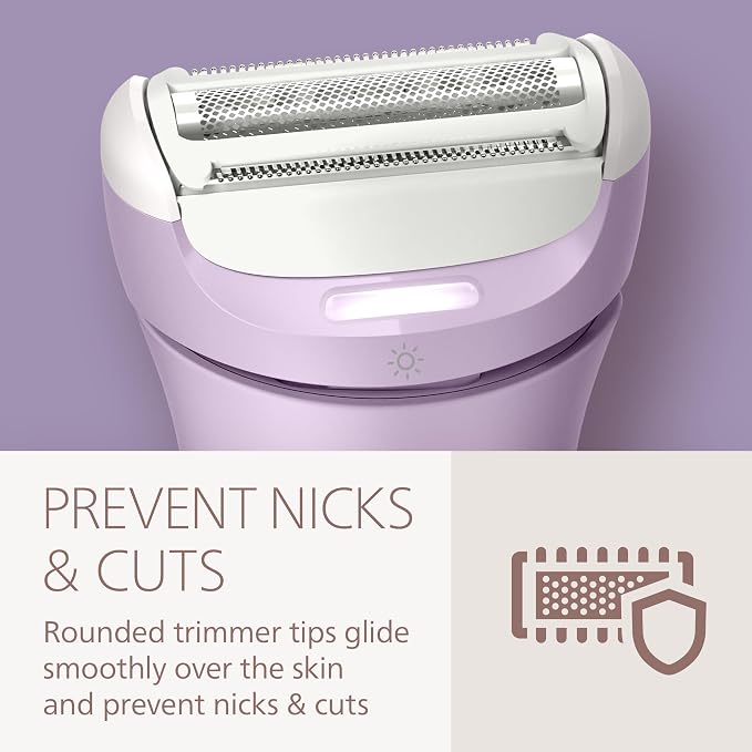 Philips Lady Shaver Series 8000 - Cordless, Wet & Dry Electric Shaver, 3-Blade Shaving System, Flexible Shaving Head, LED Light, for Legs, Body & Bikini, 100 Mins. Runtime, Model BRL149/00