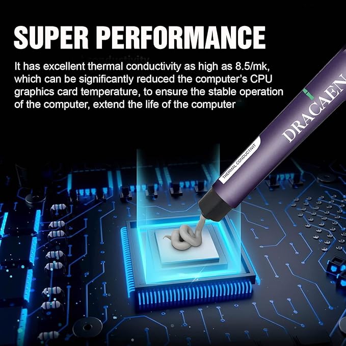 Dracaena.io 10 Pack of 4g Carbon-Based Thermal Paste, High-Performance Compound for CPUs, Consoles, GPUs, Laptops. Thermal Interface Material-CT9, High Conductivity, Long Durability, Non-Conductive