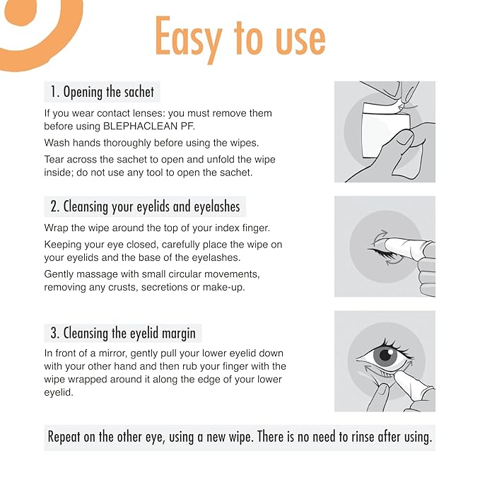 Blephaclean 60 Sterile Eyelid Wipes For Blepharitis Freepost