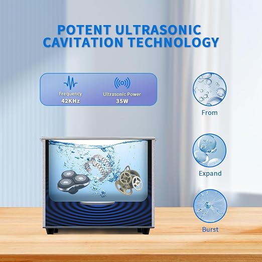 Ultrasonic Cleaner, 900ml Ultrasonic Jewelry Cleaner,Ultrasound Cavitation Machine Sonic Cleaner with Digital Timer for Cleaning,Jewelry, Parts,Dental Tool,Lab,Eyeglasses,etc.