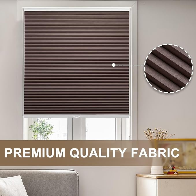 MYshade Cordless Blackout Cellular Shades, 1.5" Honeycomb Window Blinds for Bedroom & Nursery, Thermal Insulated, Noise Reducing, Privacy Shades, Inside or Outside Mount (24" W x 50" H, Taupe)