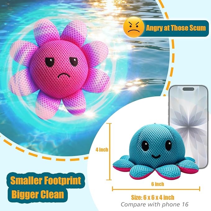 Hot Tub Scum Absorber - Reusable Spa Oil Absorbing Sponges with Smiley Faces, Compatible with Coleman/Intex/SaluSpa Inflatable Hot Tubs, Adult Spa Cleaning Accessories, 1PC