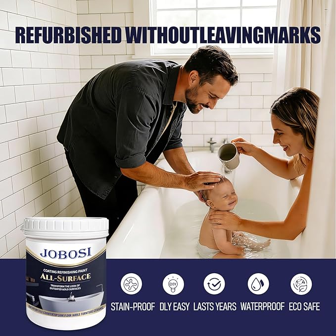 Waterbased Tile Paint and Tile Refinishing Kit 16.0 Fl Oz (white)，Bathtub Bathroom wall, Easy of Usecountertop sink Paint Resurfacing Sink Tub waterproof Kitchen Countertop, Low Odor No Toxic