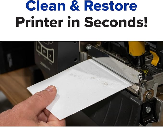 KICTeam - Cleaning Cards for Thermal Printers (25 Cards) - Presaturated with Quick Drying Solution to Clean 4in Receipt Paper Thermal Printers