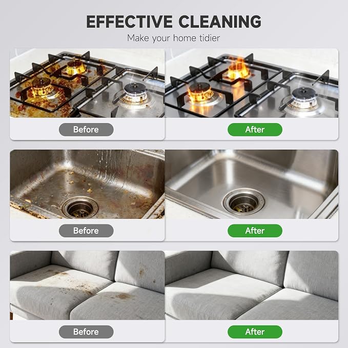 Steam Cleaner for Home, Powerful Steamer for Cleaning, 4Bar Pressure & 15S Instant Heat, Multipurpose Cleaning Steamer with Replacement Heads for Home, Dirt, Grease, Grout, Tile,Floor, Car Detailing