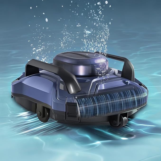 Cordless Robotic Pool Cleaner,Robotic Pool Vacuum Automatic Cleaning, Dual-Motor, Self-Parking,for Above/In Ground Swimming Pools (Rubber Stopper not Included)