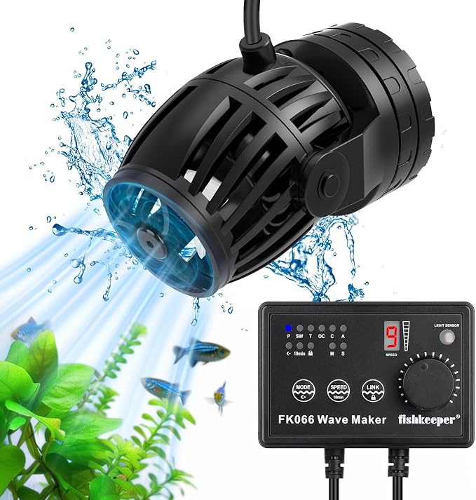 fishkeeper Aquarium Wave Maker, 1600GPH Adjustable Submersible Aquarium Powerhead with Magnetic Suction Base for 15-90 Gallon Tank Circulation Pump for Saltwater Freshwater