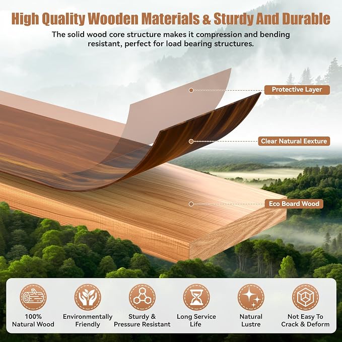 Washer Dryer Countertop, 27.5" D x 54" W Washer and Dryer Topper Covers with Edge Rails, Wood Laundry Room Countertop Shelves for Laundry Room Organization and Storage (Brown)