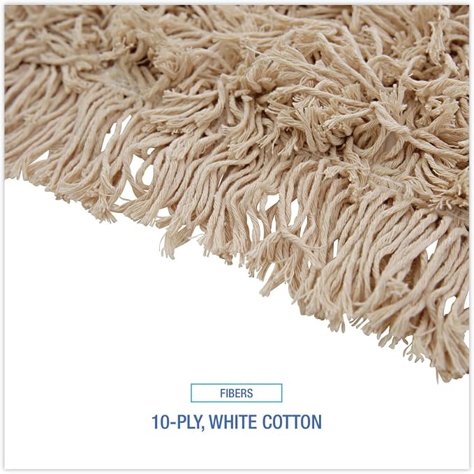 Boardwalk BWK1360 Industrial Dust Mop Head, Hygrade Cotton, 60w x 5d, White