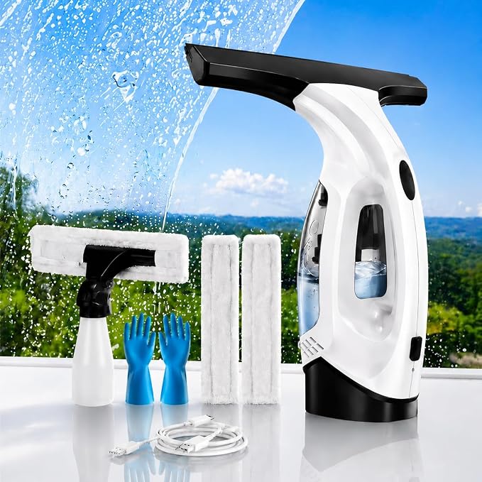 Window Vacuum Cleaner Electric Squeegee Cordless Glass Cleaner Tool Handheld Power Scraper with 28cm Blade for Window Shower Car