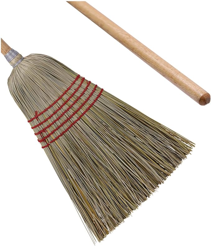 Boardwalk Corn/Fiber Brooms, Corn/Yucca Bristles, 53.5" Overall Length, Natural, 6/Carton