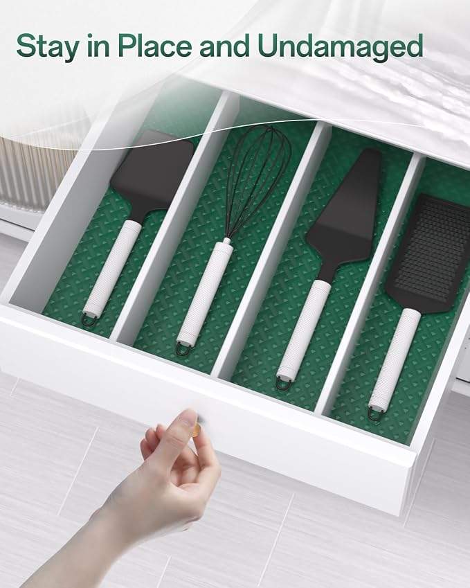 Shelf and Drawer Liner for Kitchen Cabinet, Non-Adhesive 12in x 240in Waterproof Contact Paper Refrigerator Liners Thickened Durable EVA Material Non Slip Mat for Dresser Cupboard Pantry Protector