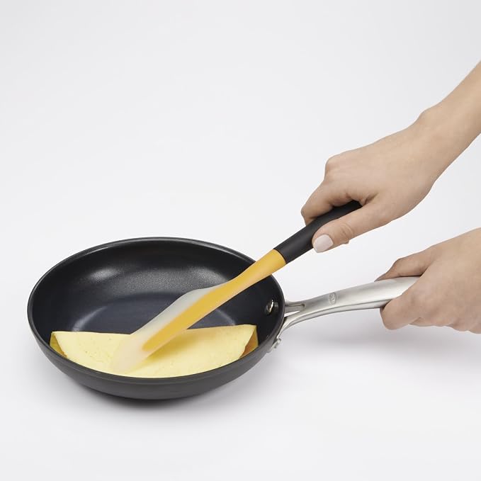 OXO Good Grips Small Flip and Fold Silicone Omelet Turner, Yellow/Black (Pack of 2)