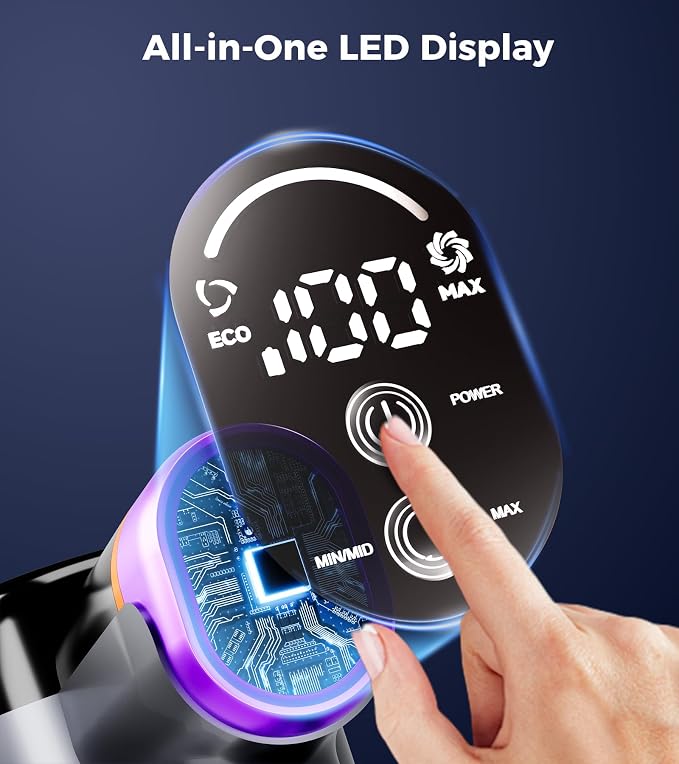 Cordless Vacuum Cleaner,Upgraded 550W 45KPA Vacuum Cleaners for Home, 60Mins Stick Vacuum with Self-Standing,LED Display,Anti-Tangle,8-in-1 Wireless Vacuum for Carpet, Hardwood Floor & Pet Hair