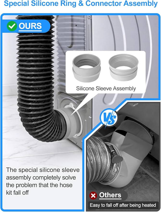4" 8feet Dryer Vent Hose and Cleaning Kit,Dryer Vent Cleaner Kit,Dryer Vacuum Hose Attachment with Dryer Lint Brush&Dryer Cleaning Hose,Dryer Duct Cleaning Kit,Dryer Lint Cleaner,Dryer Vent Kit