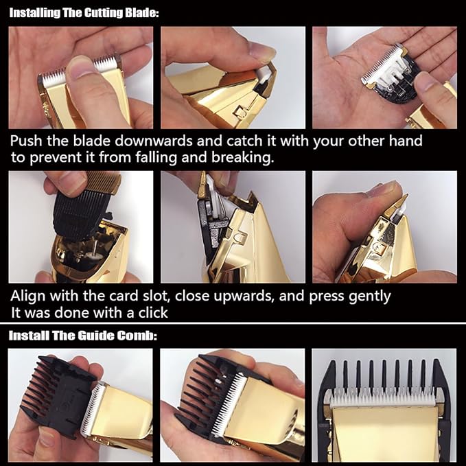 Heavy Duty Pet Grooming Clippers, Powerful 36V Motor for Thick Coats, Professional Grooming Shears Fur Hair Trimmers Tool for Dogs, Sheep, Horses, Livestock & Cats (Gold)
