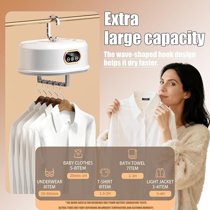 Portable Washer and Dryer Bundle - Foldable 16L Washing Machine with 3 Cleaning Modes + Quiet Compact Dryer with Adjustable Timer, Perfect for Travel, Apartment, Baby/Intimate Apparel