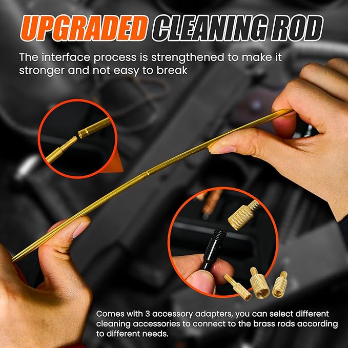 PERWIN Universal Gun Cleaning Kit for All Caliber Pistol Rifle Handgun Shotgun Hunting Cleaning Kit with Brass Rods and Tough Carrying Case, Gun Accessories Gifts for Men