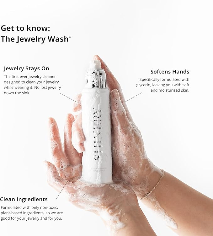 Shinery Jewelry Wash - Jewelry Cleaner Hand Wash Solution, Plant-Based Ring Cleaner Safe All Metals Stones, No Removing Jewelry, Made in the USA - 2 Pack
