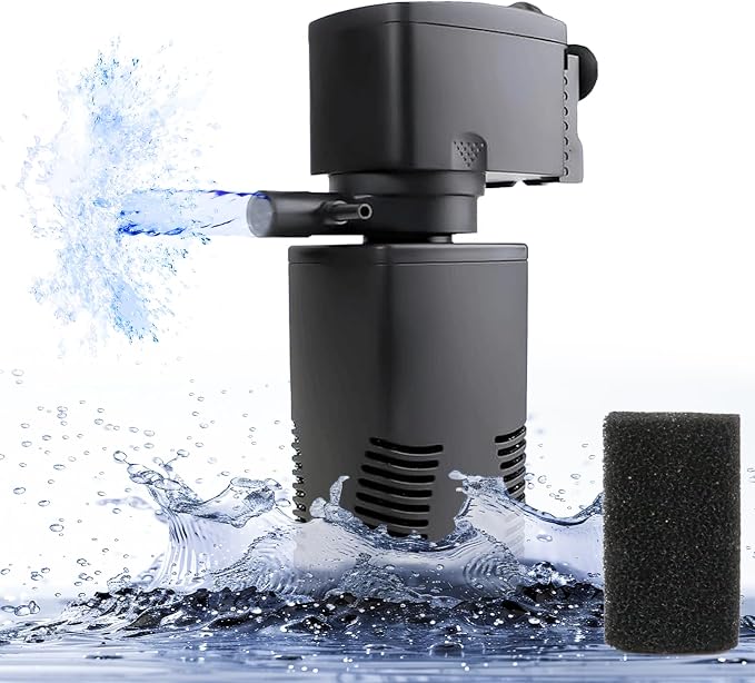 coospider-repta Fish Tank Filter for 15-40 Gallon Tank, 160 GPH Crystal Clear Powerful Internal Aquarium Filters Submersible Pump& Filter System for Fish Tank & Turtle Tank