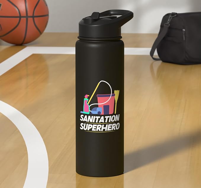 Sanitation Superhero Cleaning Stainless Steel Insulated Water Bottle