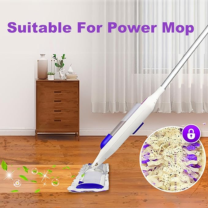 30 Pack Disposable Power Mop Pads for Swiffer Power Mop - 5X Cleaning Power Multi-Surface Floor Cleaning Mop Pads, Compatible with Swiffer Wet Pads Refill, 12 Layers Thickened Durable