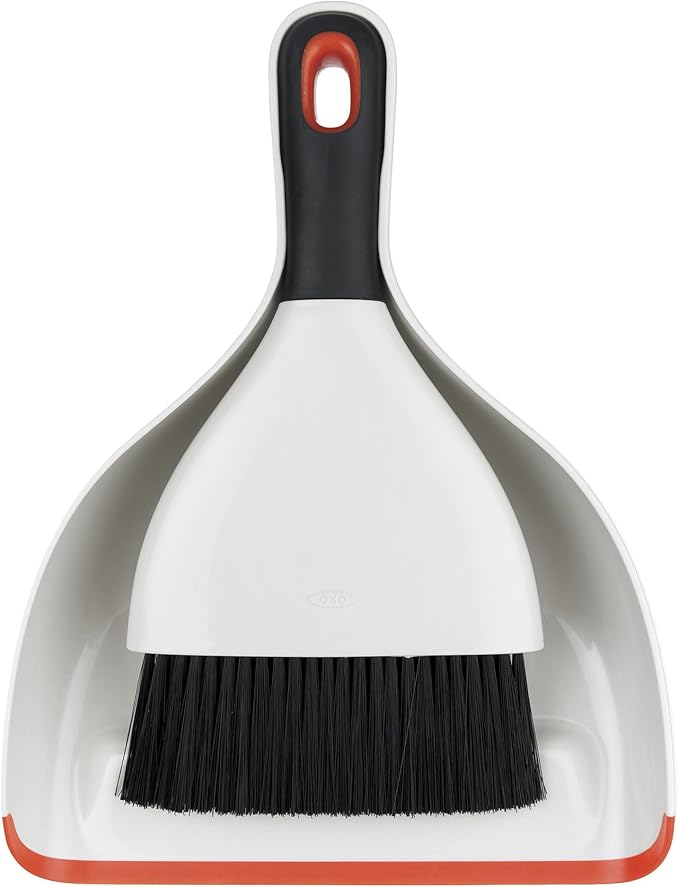 OXO Good Grips Upright Sweep Set and OXO Good Grips Dustpan and Brush Set, White