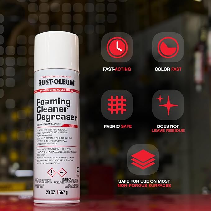 Rust-Oleum Professional Cleaners Foaming Cleaner Degreaser | 20oz Aerosol Can | Professional Strength