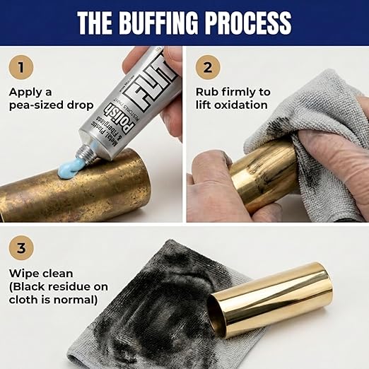 Flitz Metal Polish Paste - 1.76oz USA-Made Polish for Solid Chrome, Stainless Steel, & Aluminum - Non-Abrasive for Light Oxidation - Requires Manual Buffing - Not for Plated/Coated Surfaces (1 Pack)