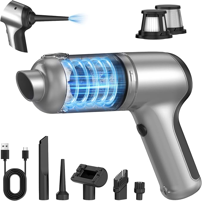 Handheld Car Vacuum Cleaner Cordless, 20000PA Powerful Mini Vacuum & Air Duster with Brushless Motor, 3 in 1 Portable Hand Held Vacuums Cleaner for Car Home Office