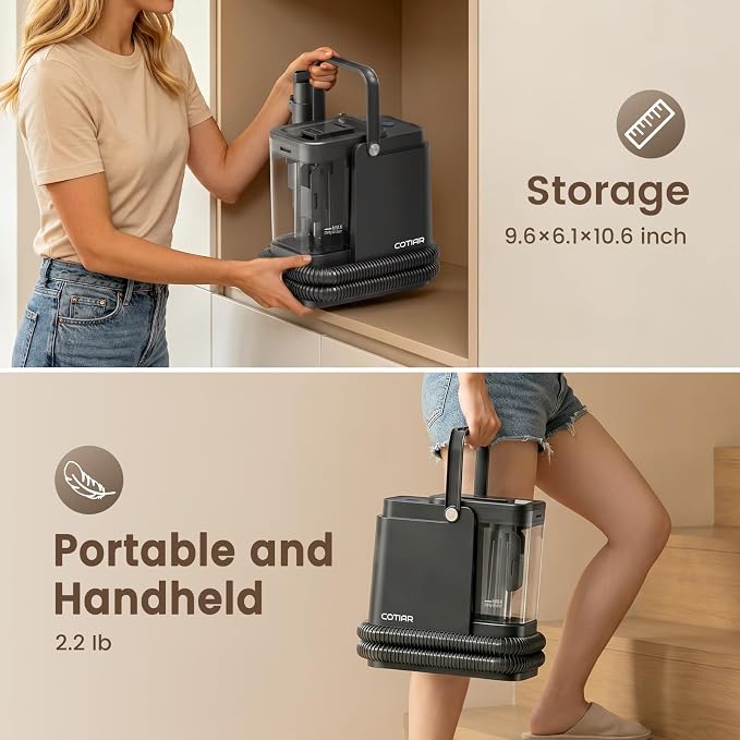 Portable Spot Carpet Cleaner Machine, Handheld Upholstery Deep Cleaner, for Household Couch Mattress Fabric Stain Removal Indoor Spot Cleaning Device