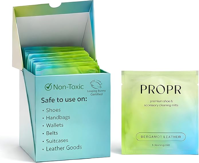 PROPR Premium Double Sided Shoe Cleaning Mitt – Individually Wrapped Travel Shoe Cleaner for Sneakers, Handbags & Leather