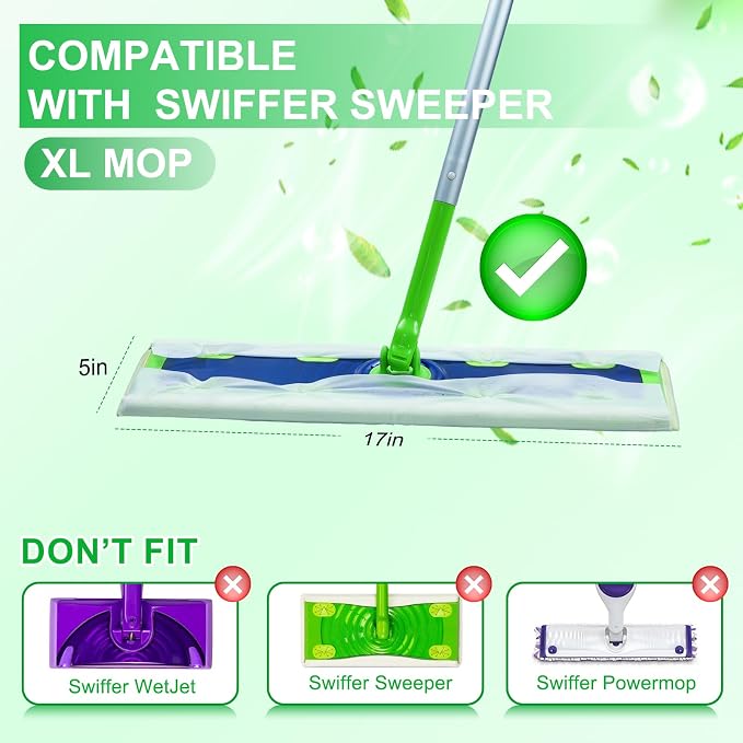 40 Count XL Wet Mopping Cloths for Swiffer Sweeper XL Mop - Disposable X-Large Wet Pad Refills - Multi-Surface Wet Wipes Mopping Pads Refill for Floor Cleaning.（Only Pads, not Including mop）