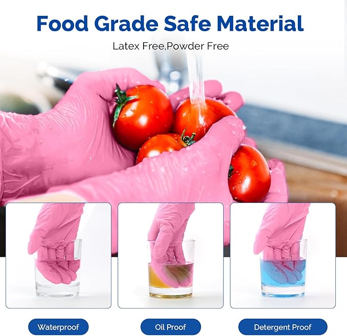 JMU 200 Nitrile Exam Gloves, 3.5Mil, Powder-Free Latex-Free Disposable Non-Sterile Protective Gloves, 1200/2000/4000 Count