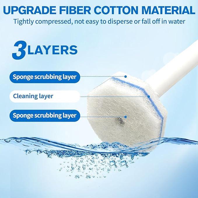Disposable Toilet Bowl Brush and Holder - Toilet Bowl Wand Refills with Toilet Bowl Cleaner, Includes 40 Refill Heads for Clorox Toilet Brush, Wand & Storage Caddy - Won't Fall Apart