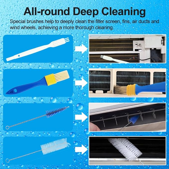 Ac Cleaning Bag With Support Rods, Air Conditioner Cleaning Kit with Strong Washing Tool, Ac Cleaning kit, Minisplit Cleaning Kit, Air Conditioning Water Bag Kit Universal for Home AC Cleaning