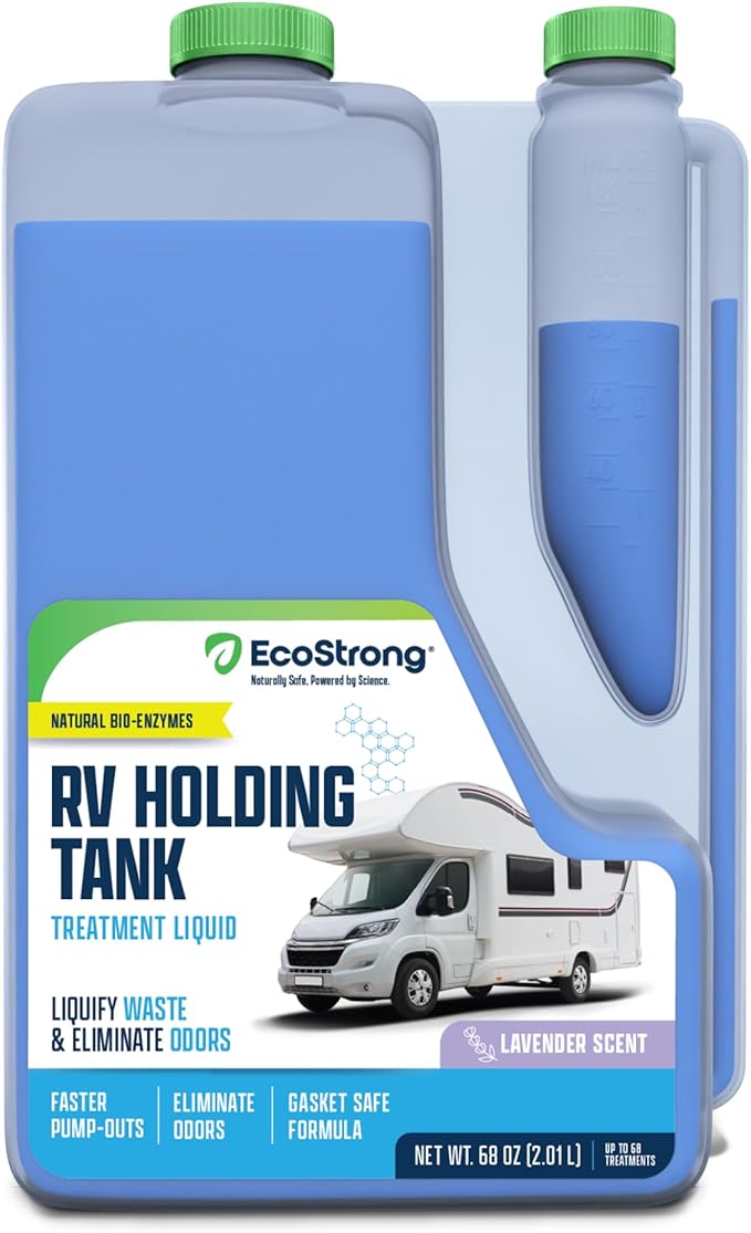 Eco Strong RV Toilet Treatment | RV Black Tank Treatment | RV Holding Tank Digestor, Odor Eliminator, and Cleaner | Perfect for Campers, RVs, Boats, 68 Treatments, Lavender