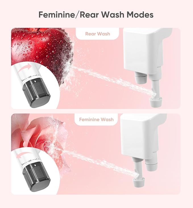 Ultra-Slim Bidet Attachment, Posterior&Feminine Wash-(Retractable Dual Nozzles), Non-Electric Bidet Attachment for Toilet Seat, Adjustable Fresh Cold Water Pressure (BlackChrome)