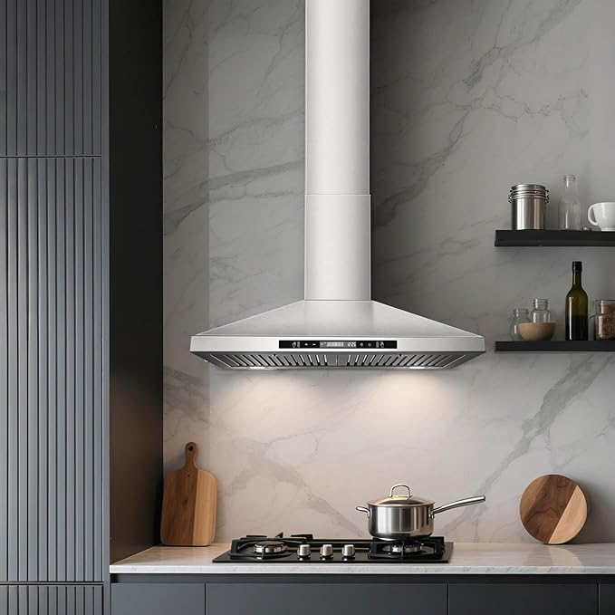 Stainless Steel Chimney Extension for SNDOAS Range Hood GD24 Series, 31.5 inch, Wall-Mounted style (Silver)