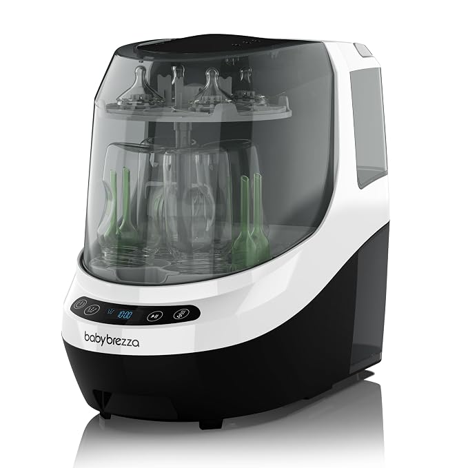 Baby Brezza Baby Bottle Washer Pro - Clinically Proven Better Cleaning - Washer, Sterilizer + Dryer In One Appliance for Essentials like Bottles + Pump Parts – Machine Replaces Brushes + Racks