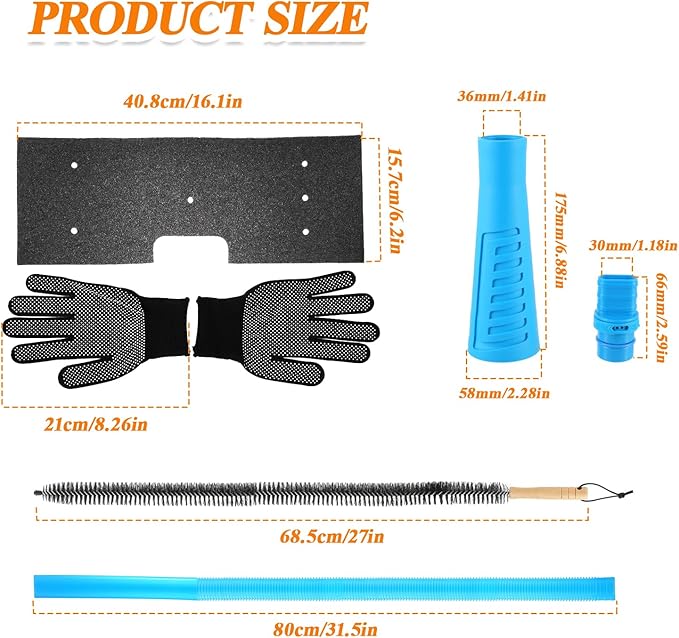 4 Pack WH01X35719 Lint Filte for GE Profile Washer Dryer Combo with Clothes Dryer Vent Cleaner Kit, Dryer Vent Brush Included