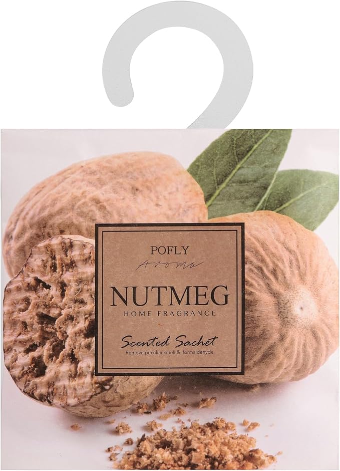 12 Pack Nutmeg Scented Sachets, Long-Lasting Fresh Scent, Air Freshener for Closet & Drawers, Hanging Deodorizer for Home