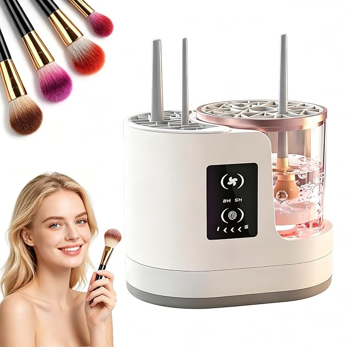 Electric Makeup Brush Cleaner Machine With Makeup Brush Dryer-Holder-Portable Automatic USB Cosmetic Brushes Cleaner Tool for All Size Beauty Makeup Brush Set,Eyeshadow, Blush Brush