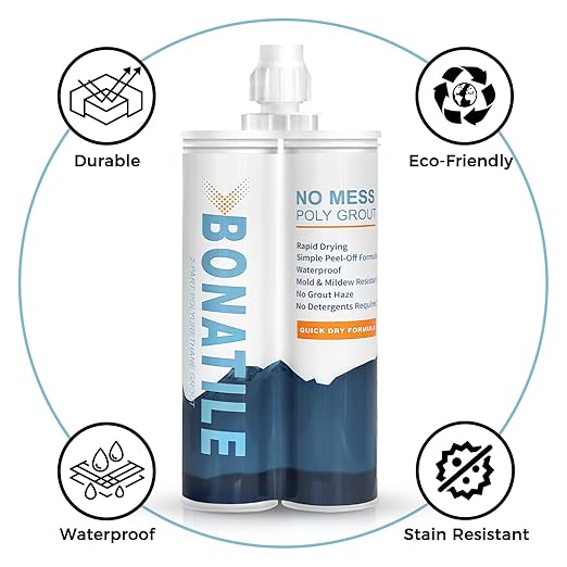 Tile Grout with Hand Caulking Gun 19oz 400ml White Grout Filler Suitable for Wall and Floor Applications, Including Nozzle
