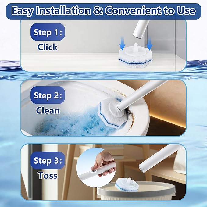 80 Toilet Wand Refills for Clorox Toilet Wand, Disposable Toilet Brush Head with Rich Foaming, Extra Thick Triple-layer Refills, Strong Cleaning & Scrubbing Power, Won't Fall Off or Fall Apart