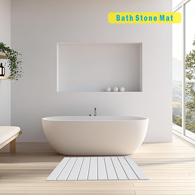 Large Stone Drying Mat for Kitchen Counter,24x16 Inch Fast Drying & Super Absorbent Diatomaceous Earth Sink Mat, Collapsible Dish Drying Stone for Dishes, Bottles, Cups, Matches Any Countertop